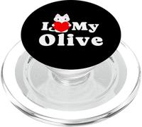 J'aime Mon propriétaire de Chat Olive Amoureux des Chatons PopSockets PopGrip pour MagSafe