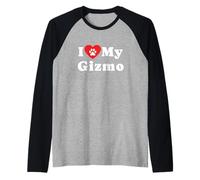 J'aime Mon propriétaire de Chien Gizmo Manche Raglan