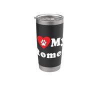 J'aime mon propriétaire de chien Romeo Gobelet isotherme en acier inoxydable double paroi