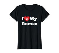J'aime Mon propriétaire de Chien Romeo T-Shirt Graphique avec Valeur