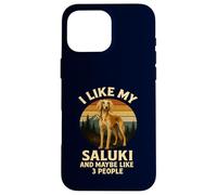 J'aime mon Saluki et peut-être un propriétaire de chien drôle pour 3 personnes Coque pour iPhone 16 Pro Max