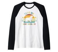 J'aime Mon Terre-Neuve - Rétro Newf Dog Lover Manche Raglan