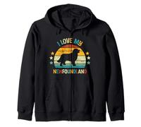 J'aime Mon Terre-Neuve - Rétro Newf Dog Lover Sweat à Capuche