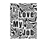 j'aime mon travail lettrage avec des citations de vagues motivation inspiration positive Stickers gravés 49.4x65.5cm Ne se décolle pas Noir