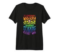 J'aime Mon Whisky Droit Je Lesbienne Gay Pride T-Shirt Haut de Gamme