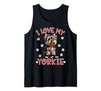 J'aime Mon Yorkie Mignon Yorkshire Terrier Empreinte Débardeur