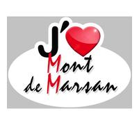 J'aime Mont-De-Marsan - 15x11cm - Sticker/Autocollant