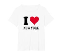 J'aime New York T-Shirt, Femme Grandes Tailles, Blanc, 2X