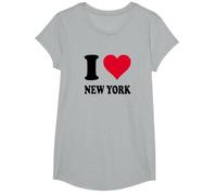 J'aime New York T-Shirt, Fille, Gris Chiné, M