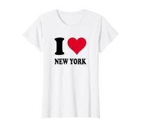 J'aime New York T-Shirt Graphique avec Valeur, Femme, Blanc, M