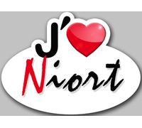j'aime Niort (5x3.7cm) - Autocollant(sticker)