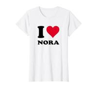 J'aime Nora T-Shirt Graphique avec Valeur, Femme, Blanc, M