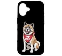 J'aime Papa Akita Inu, Amoureux des Chiens, Papa Coque pour iPhone 16