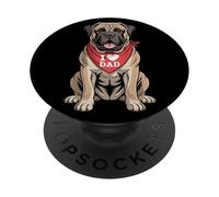 J'aime Papa Bullmastiff Lover Dog Dad PopSockets PopGrip Adhésif