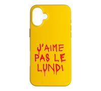 J'aime Pas Le Lundi Message Sanglant Humour Bureau Semaine Coque pour iPhone 16 Plus