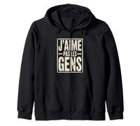 J'aime Pas Les Gens Citation Humoristique introvertie française Sweat à Capuche