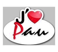 J'aime Pau - 15x11cm - Sticker/Autocollant