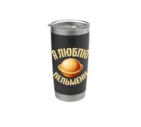 J'aime pelmeni disant en russe drôle de Russie Gobelet isotherme en acier inoxydable double paroi