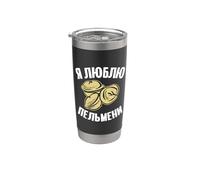 J'aime pelmeni disant en russe drôle de Russie Gobelet isotherme en acier inoxydable double paroi