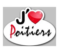 J'aime Poitiers - 5x3.7cm - Sticker/Autocollant