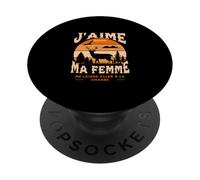 J'aime Quand Ma Femme Humour Couple Cadeau Chasse Chasseur PopSockets PopGrip Adhésif