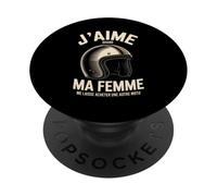 J'aime Quand Ma Femme Moto Humour PopSockets PopGrip Adhésif
