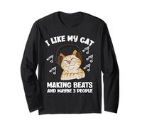 J'aime Que Mon Chat fasse des Beats et Que 3 Personnes produisent de la Musique drôle Manche Longue