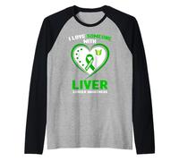 J'aime Quelqu'un avec Une Sensibilisation au Cancer du Foie Manche Raglan