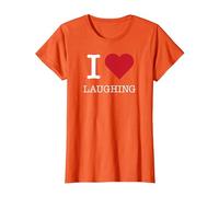 J'aime Rire, J'adore Rire T-Shirt, Femme, Orange, S