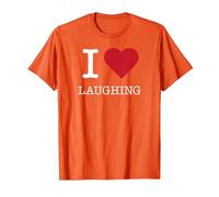 J'aime Rire, J'adore Rire T-Shirt, Homme, Orange, XL