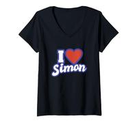 J'aime Simon T-Shirt avec Col en V