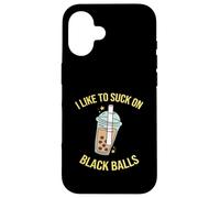 J'aime sucer des boules noires : Suck My Balls Boba Funny Coque pour iPhone 16