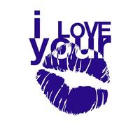 j'aime tes baisers Stickers muraux 40x51.1cm Stickers pour vitres Bleu foncé