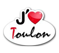 J'aime Toulon (5x3.7cm) - Sticker/Autocollant