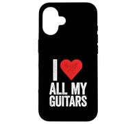 J'aime Toutes Mes Guitares pour Guitariste collectionneur Coque pour iPhone 16