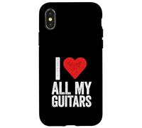 J'aime Toutes Mes Guitares pour Guitariste collectionneur Coque pour iPhone X/XS