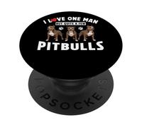 J'aime un homme mais pas mal de pitbulls PopSockets PopGrip Adhésif