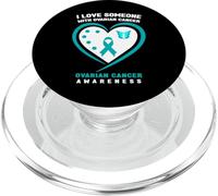 J'aime Une Personne sensibilisée au Cancer de l'ovaire PopSockets PopGrip pour MagSafe
