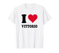 J'aime Vittorio T-Shirt Graphique avec Valeur, Homme, Blanc, XL