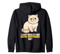 J'aime Vraiment Exotic Shorthair Ok Lover Cute Cat Sweat à Capuche