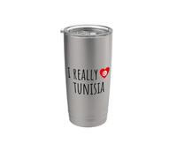 J'aime vraiment la Tunisie Gobelet isotherme en acier inoxydable double paroi