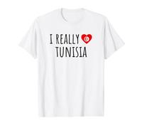 J'aime Vraiment la Tunisie T-Shirt Graphique avec Valeur, Homme, Blanc, L