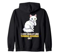 J'aime Vraiment Les Angoras turcs Ok Animal Lover Cute Cat Sweat à Capuche