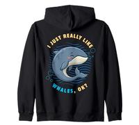J'aime Vraiment Les Baleines Ok Sea Animals Lover Blue Whale Sweat à Capuche