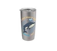 J'aime vraiment les baleines Ok Sea Animals Lover, rorqual commun Gobelet isotherme en acier inoxydable double paroi