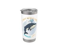 J'aime vraiment les baleines Ok Sea Animals Lover, rorqual commun Gobelet isotherme en acier inoxydable double paroi