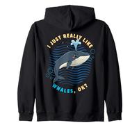 J'aime Vraiment Les Baleines Ok Sea Animals Lover, Rorqual commun Sweat à Capuche