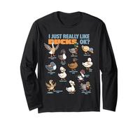 J'aime Vraiment Les Canards Ok Waterfowl Animal Lover Cute Duck Manche Longue