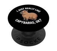 J'aime Vraiment Les capybaras, d'accord ? Capybara drôle PopSockets PopGrip Adhésif