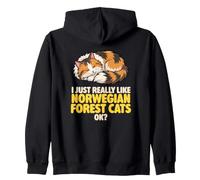 J'aime Vraiment Les Chats des forêts norvégiennes Ok Animal Cute Cat Sweat à Capuche